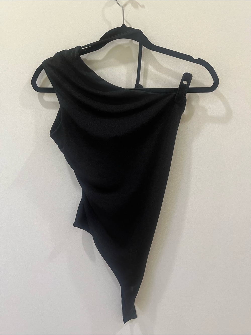 Black One-Shoulder Bodysuit